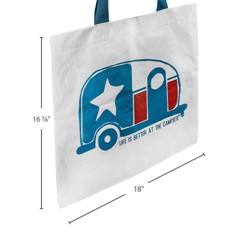Camco Life is Better at the Campsite Tote Bag, Texas Flag Mini Camper image number 2