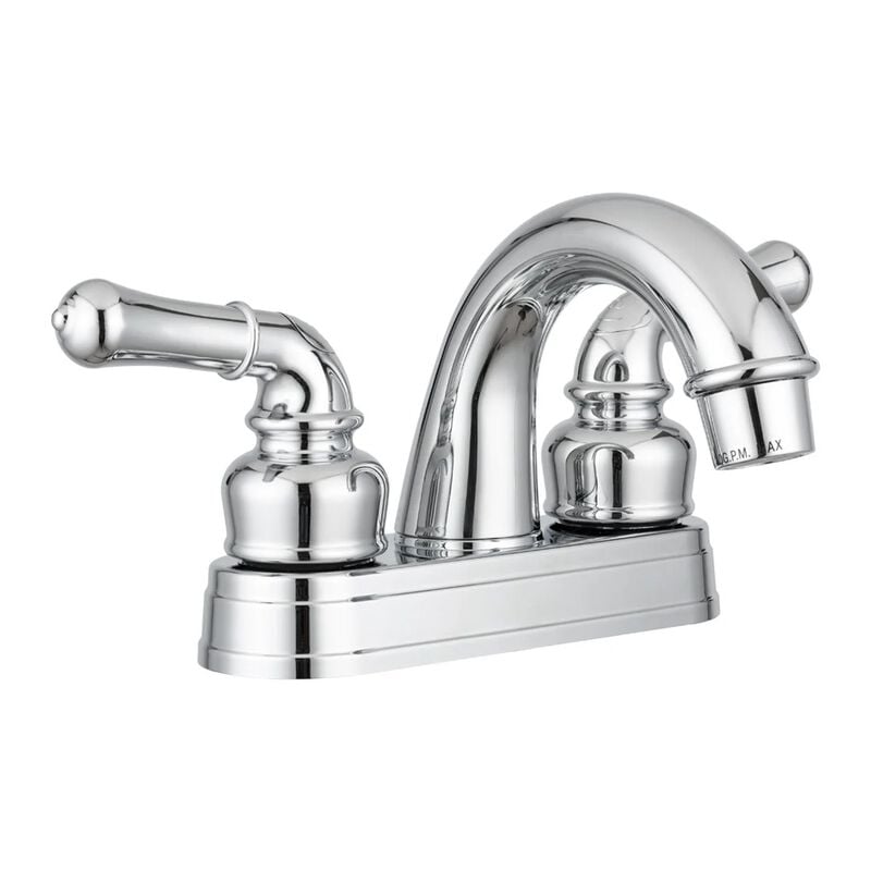 RV FAUCET Dura Faucet Chrome Two-Handle Arc-Spout Lavatory Faucet