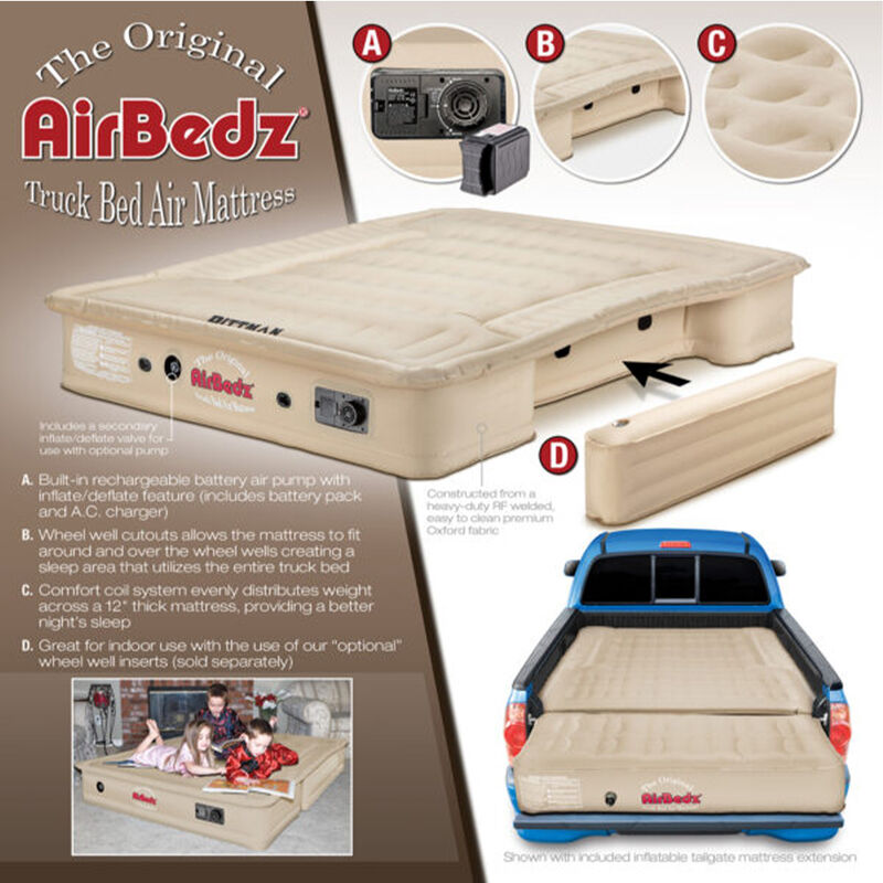 Pittman Outdoors AirBedz Full Size Truck Bed Air Mattress with Built-In Air Pump, Tan image number 3