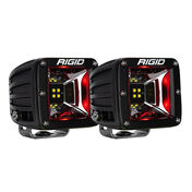 RIGID Radiance Scene Lights - Surface Mount Pair - Black with Red LED Backlight