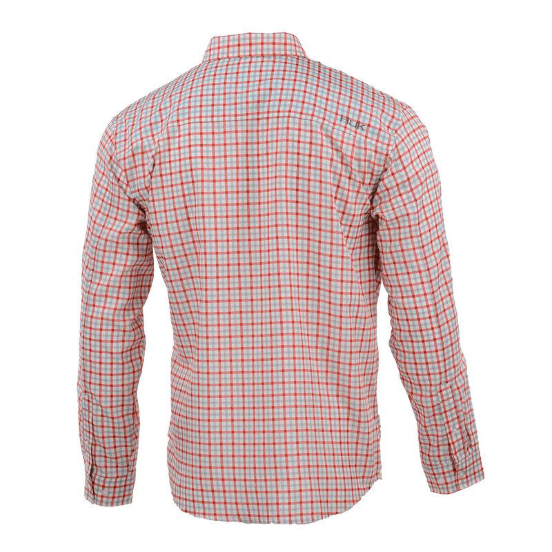 HUK Men's Tide Point Woven Plaid Long-Sleeve Shirt image number 8
