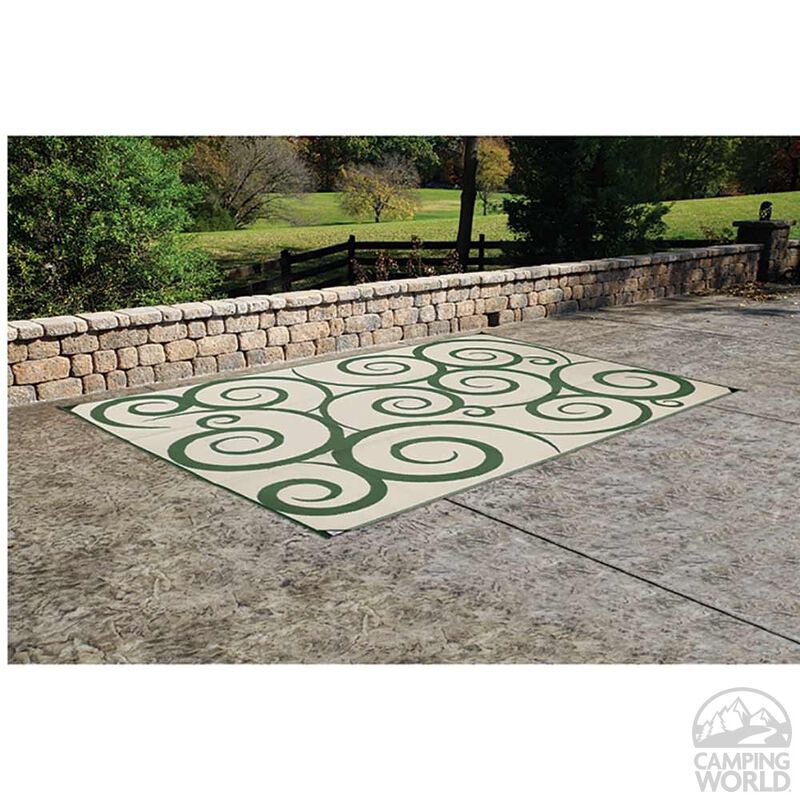 Reversible Swirl Design RV Patio Mat image number 8