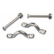 Pontoon Bimini Top Fittings - Stainless Steel Strap Eyes w/Bolts & Nuts, pair