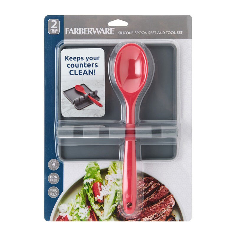 Farberware Silicone Spoon and Spoon Rest Set image number 2