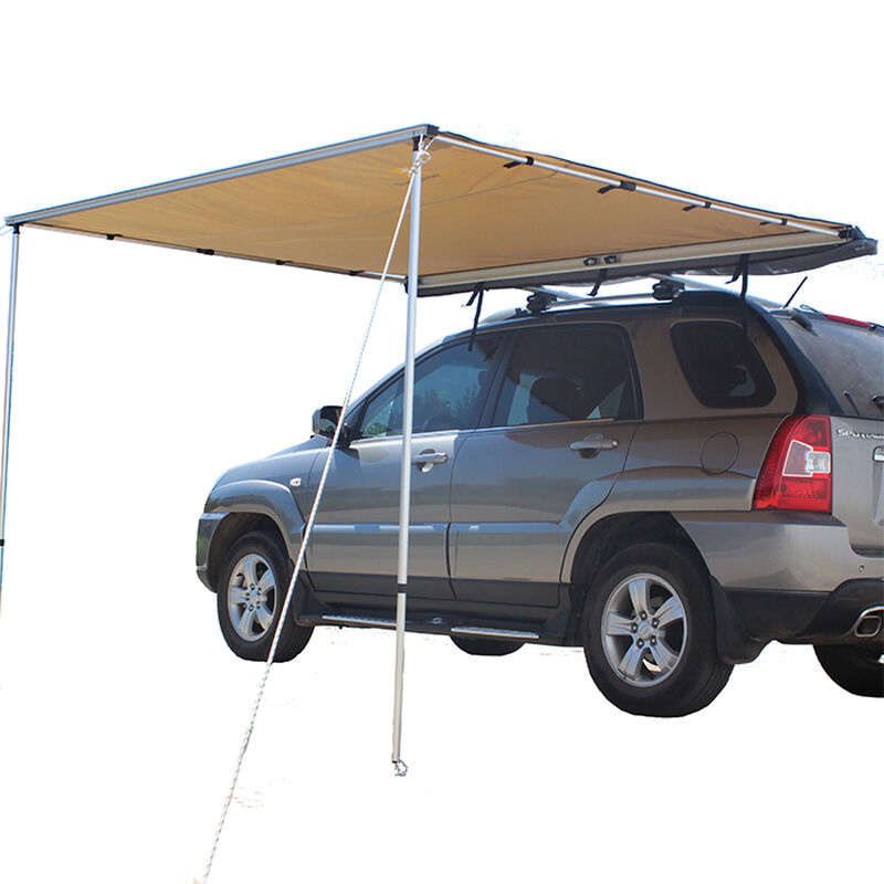 Trustmade 6.5' x 6.5' Car Rooftop Pull-Out Awning Shelter, Black image number 1