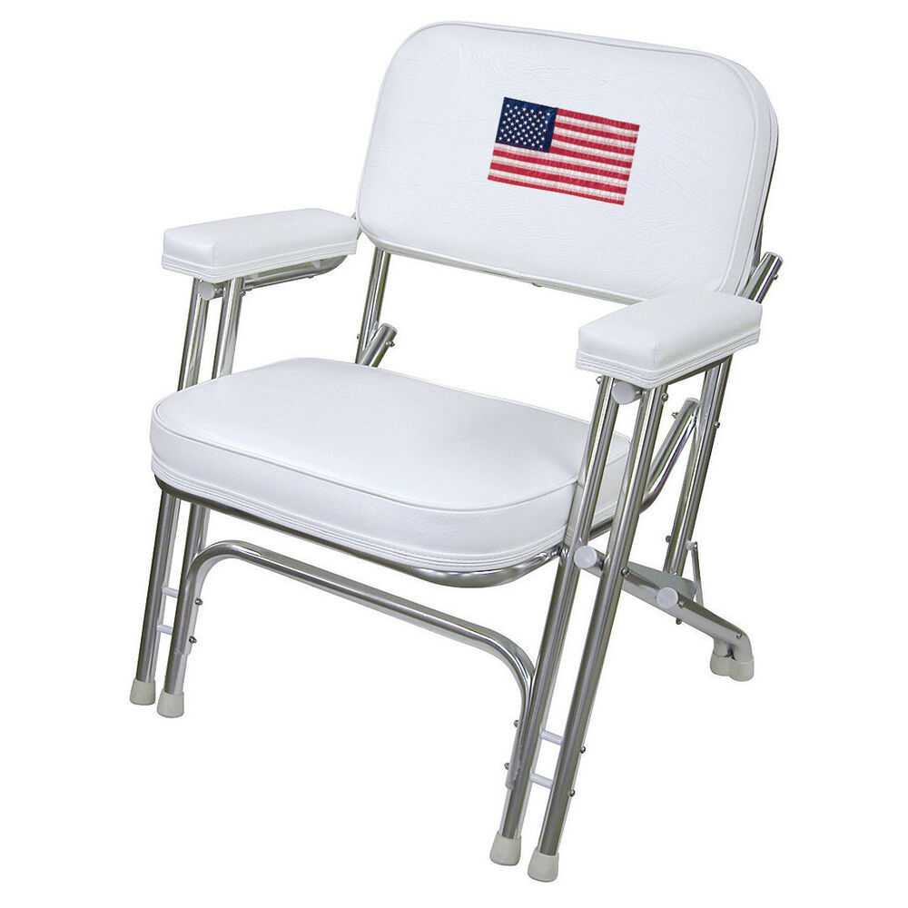 Wise Deluxe Folding Deck Chair w/Flag Logo | Overton's