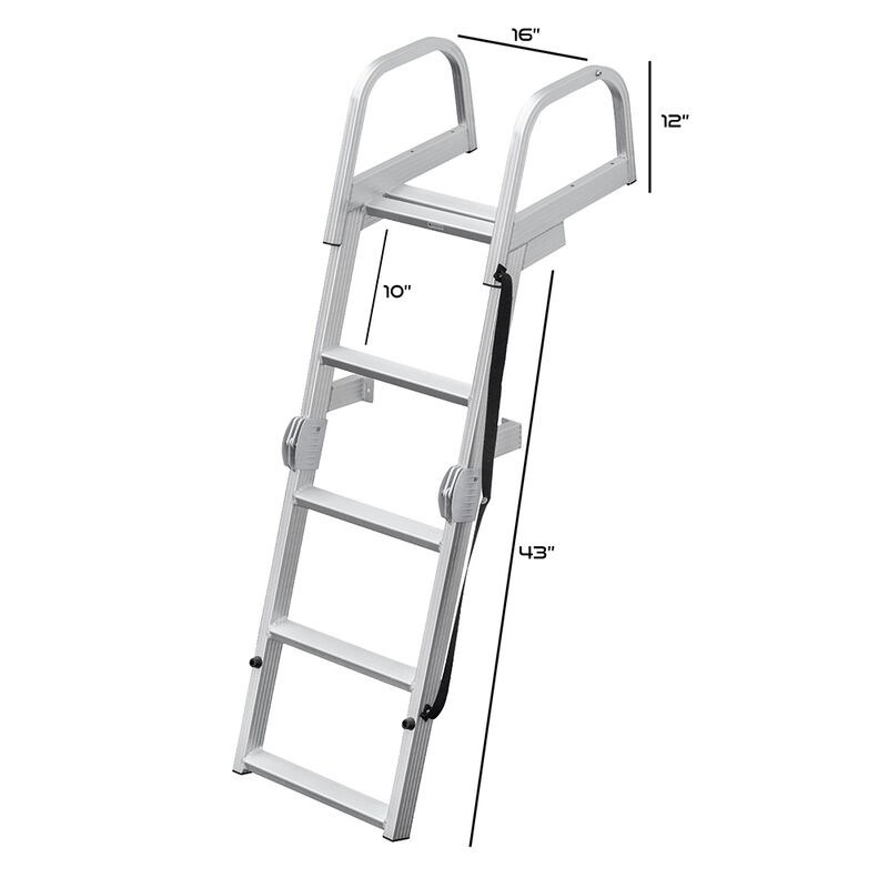 Whitecap 4-Step Folding Aluminum Pontoon & Dock Ladder image number 7