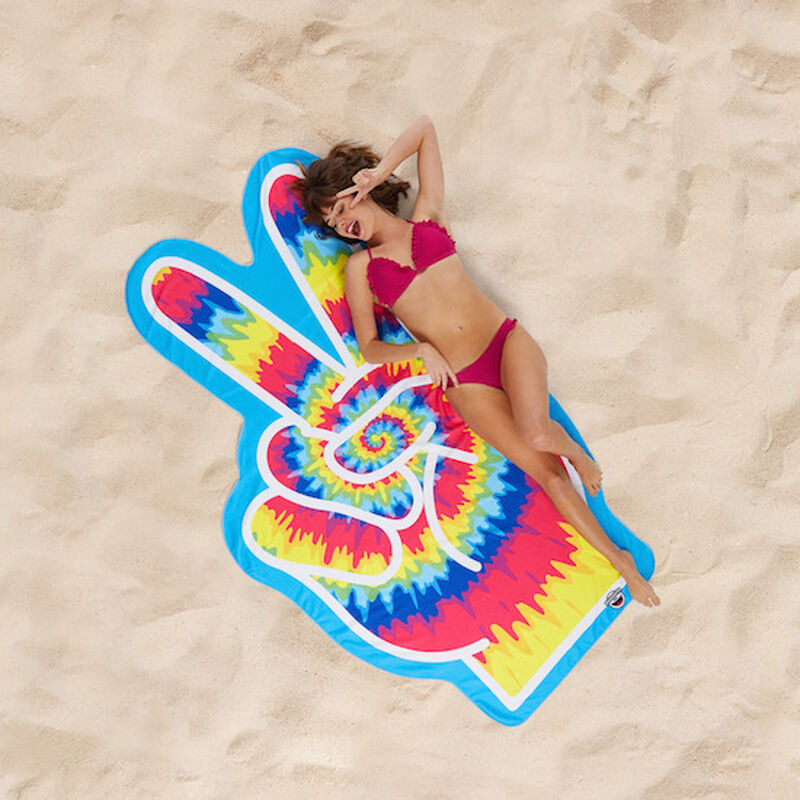 Bigmouth Gigantic Peace Sign Beach Blanket image number 1