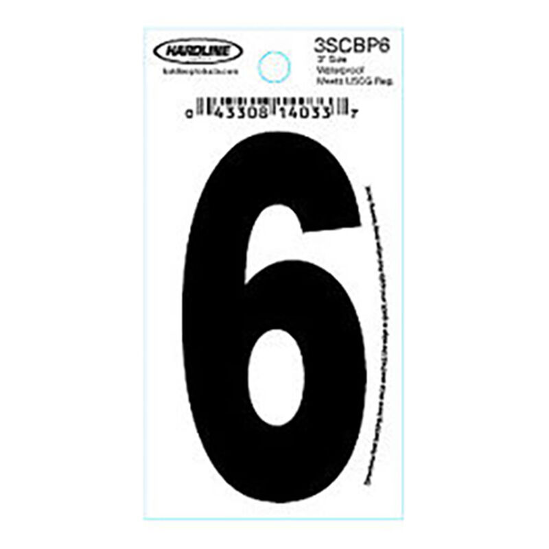 Hardline 3" Vinyl Boat Numbering 3SCBP6 image number 1