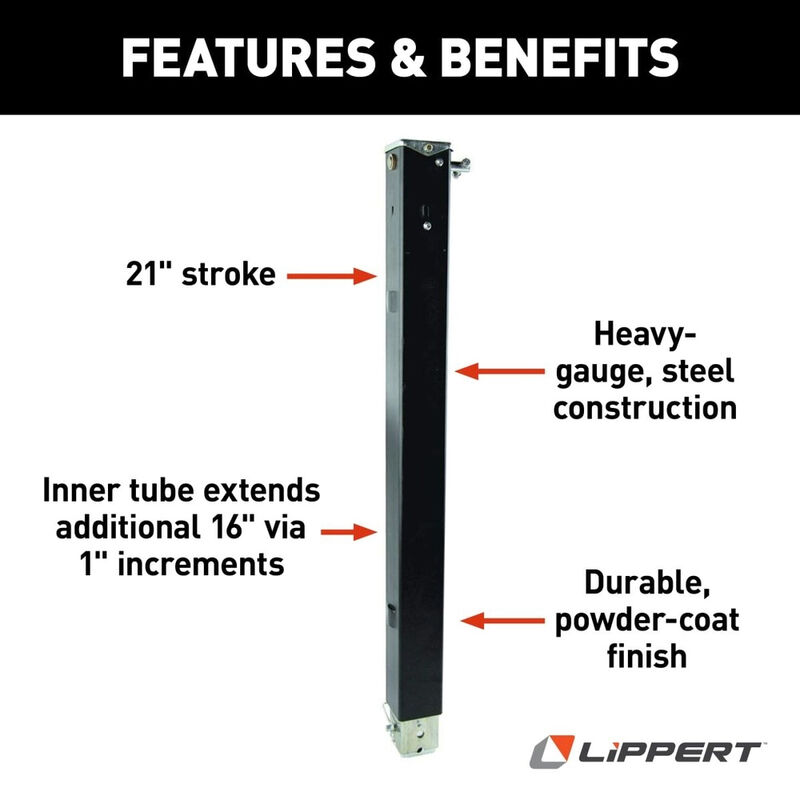 Lippert 179014 Universal-Fit Landing Gear Follow Leg image number 3