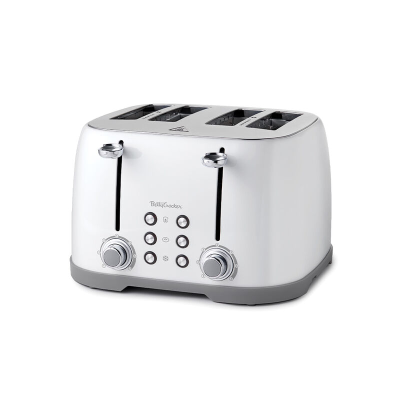 Betty Crocker 4-Slice Toaster, White image number 1