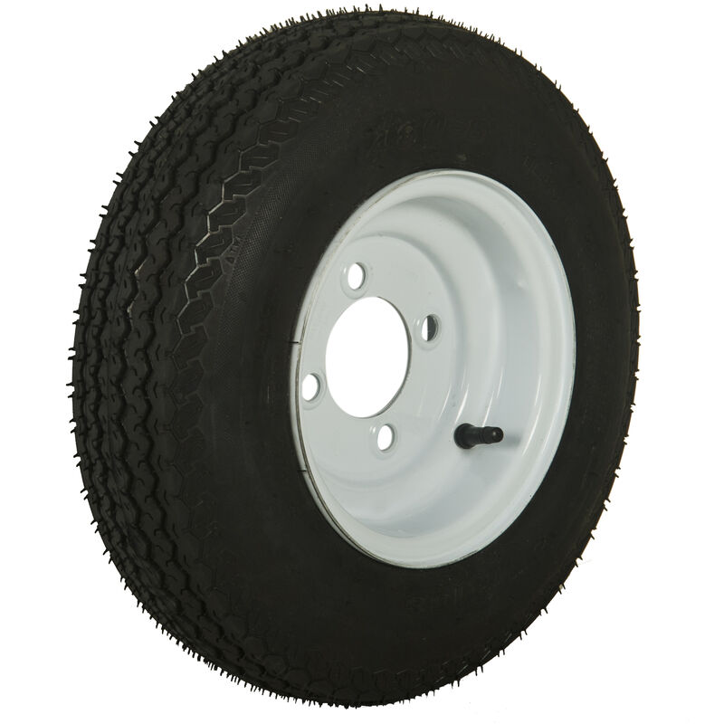 Tredit H188 4.80 x 8 Bias Trailer Tire, 4-Lug Standard White Rim image number 1