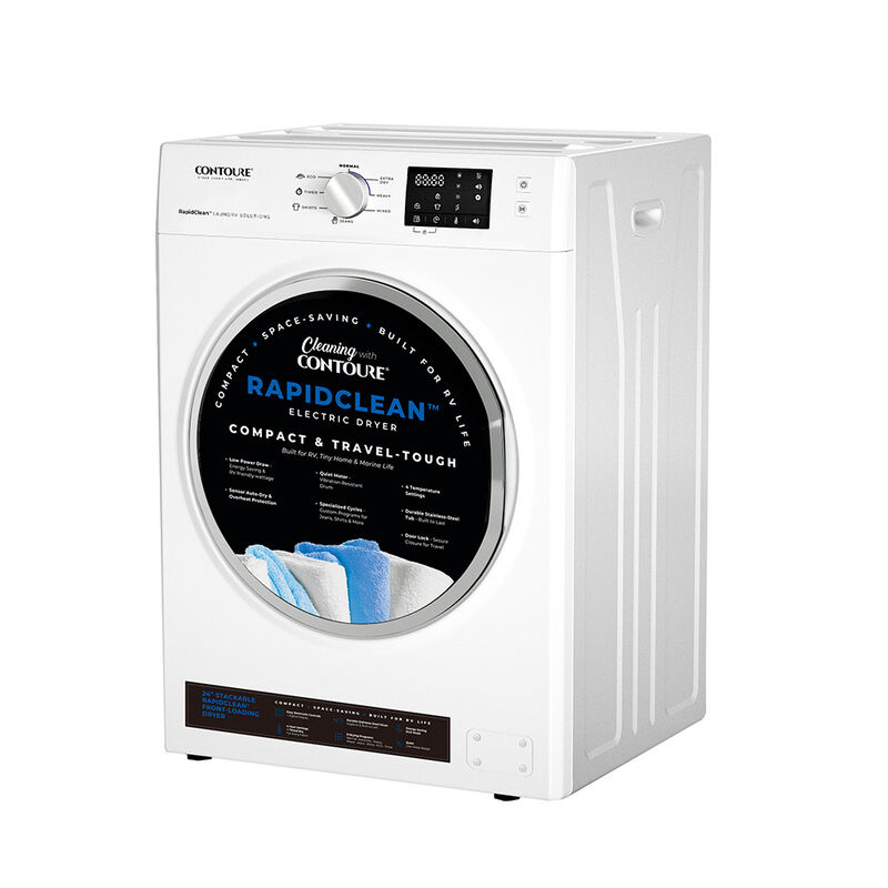 CONTOURE DE-1500W 24" Stackable Front-Load Electric Dryer, White image number 4