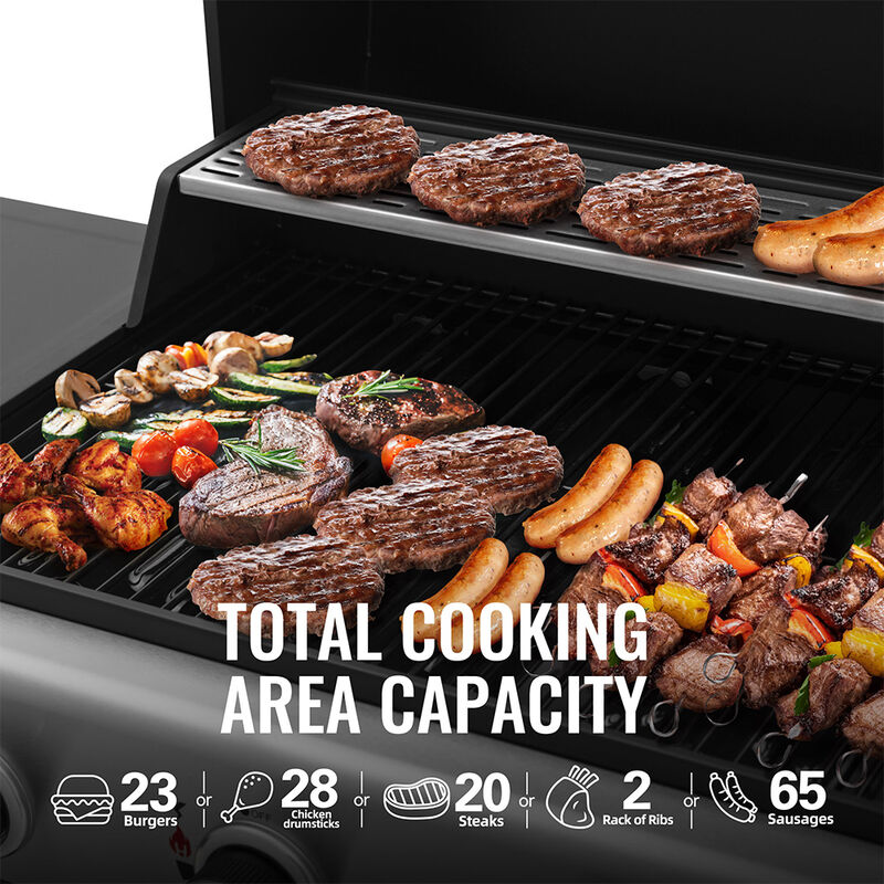 Royal Gourmet 3-Burner Propane Grill w/ Side Shelves & Rack image number 14