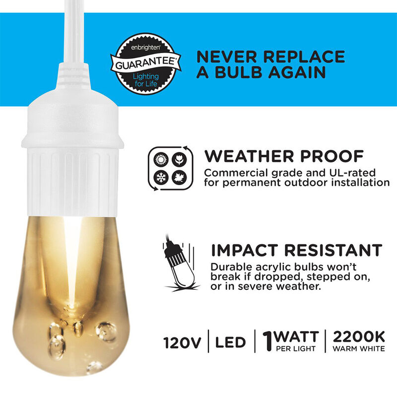 Enbrighten Vintage Seasons LED Color-Changing Cafe String Lights, White, 48' image number 7