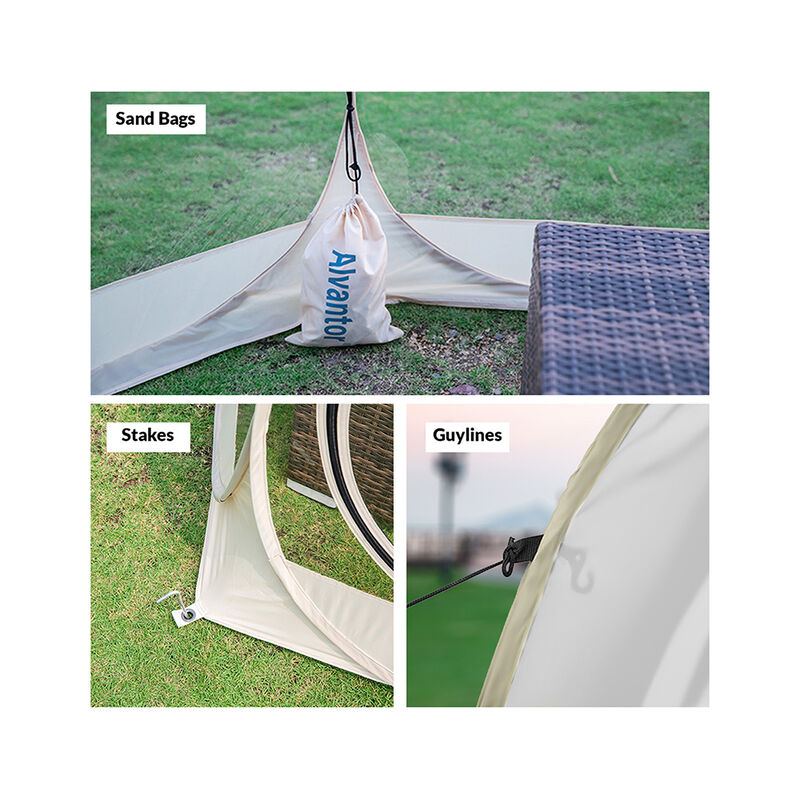 Alvantor Pop-Up Screen House Tent, 12' x 12', Beige image number 5