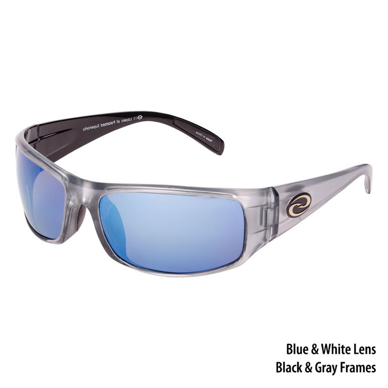 Strike King S11 Okeechobee Sunglasses - Gray-Black Frame/White-Blue Mirror Lens image number 1