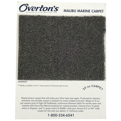 Overton's Daystar/Malibu Carpet Sample Swatch Card