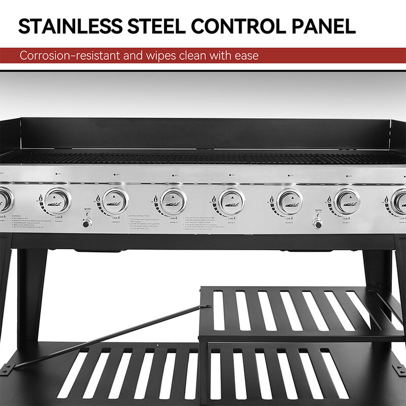 Royal Gourmet GB Series 8-Burner Gas Grill, Black/Stainless image number 8