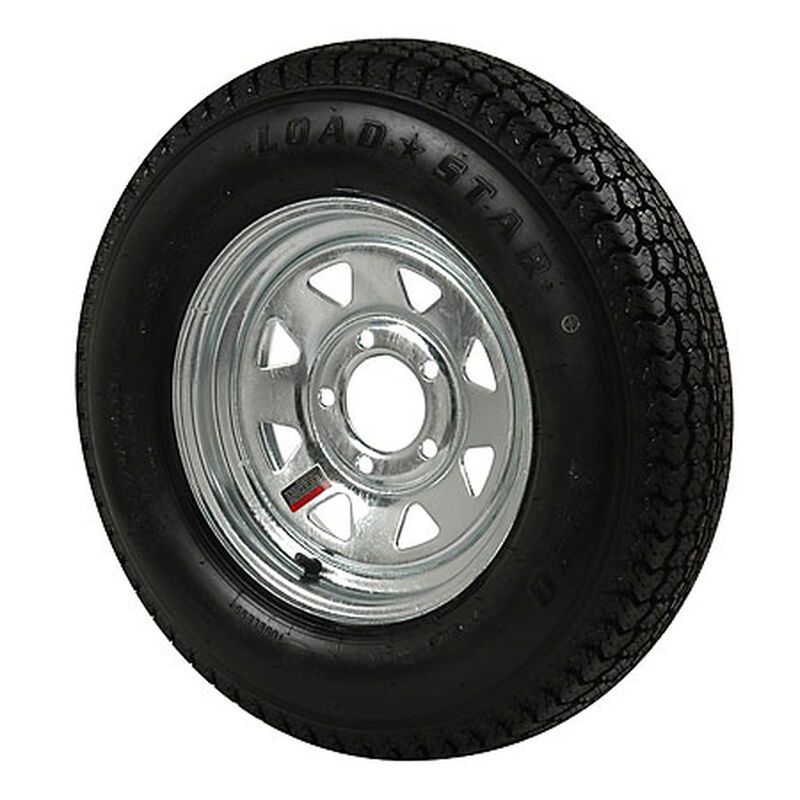 Kenda Loadstar 175/80 x 13B Bias Trailer Tire w/5-Lug Galvanized Spoke Rim image number 1