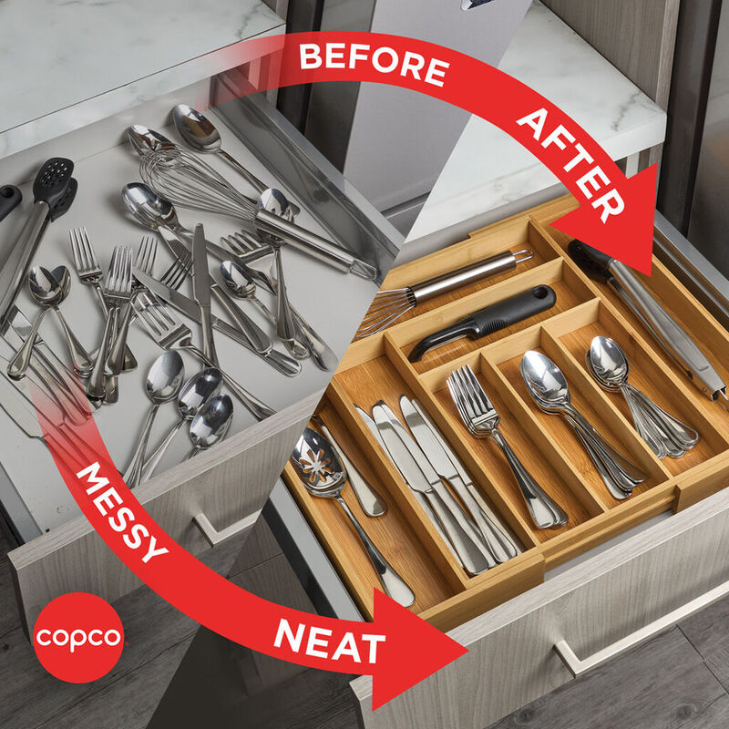Copco Bamboo Expandable Drawer Organizer for Flatware image number 6