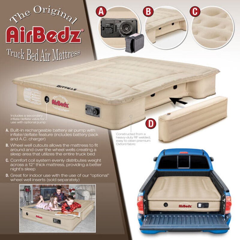 Pittman Outdoors AirBedz Mid Size Truck Bed Air Mattress with Built-In Air Pump, Tan image number 3