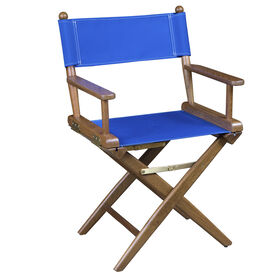 Whitecap Teak Director's Chair w/Blue Seat Covers