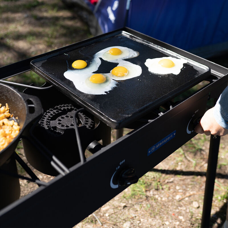 Pre-Seasoned Cast Iron Griddle with Reversible Cooking Surface