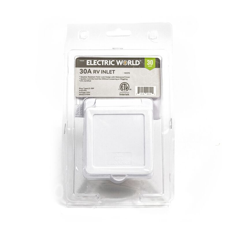 Electric World White 30A RV Inlet, ETL Certified Twist-Lock  image number 8