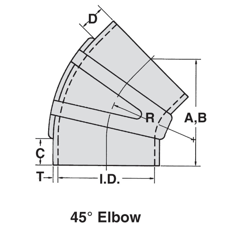 Sierra 4" EPDM 45&deg; Elbow With Clamps image number 2