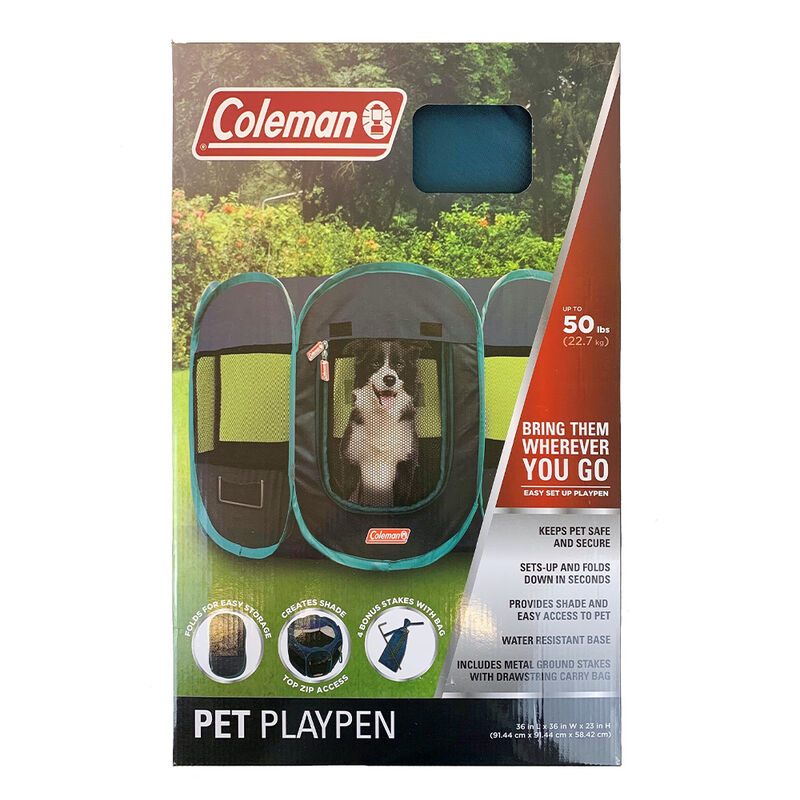 Coleman Foldable Portable Pet Playpen, 36" x 36" x 23" image number 3