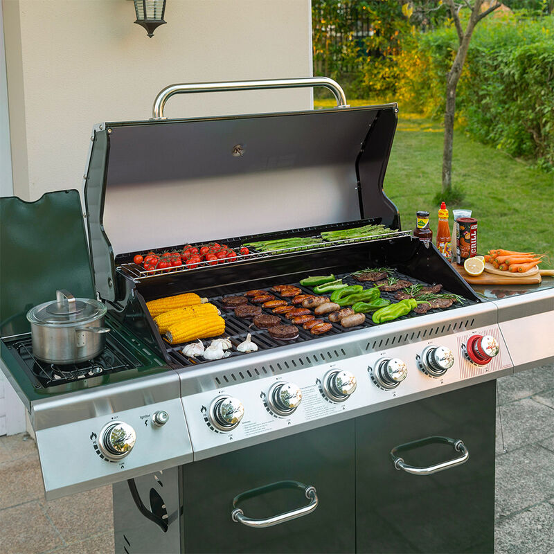 Royal Gourmet 6-Burner Propane Gas Grill with Side Burner and Sear Burner image number 2