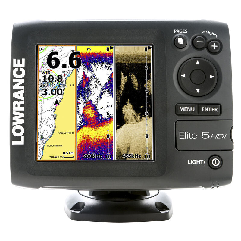 Lowrance Elite-5 HDI Fishfinder/Chartplotter With Suncover image number 1