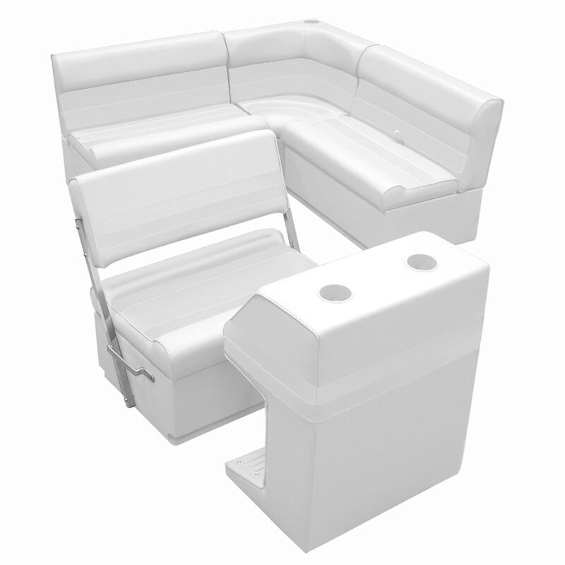 Deluxe Pontoon Furniture w/Toe Kick Base - Rear Group 3 Package, White image number 1