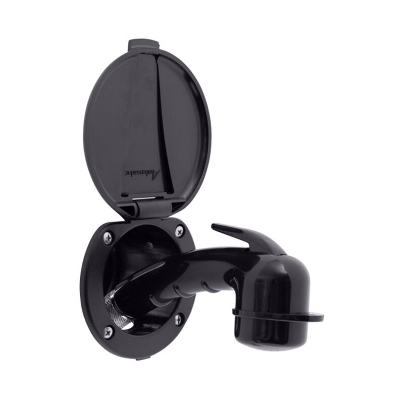 Ambassador Marine Recessed Shower with Small Sprayer and Plastic Lid, Black image number 2