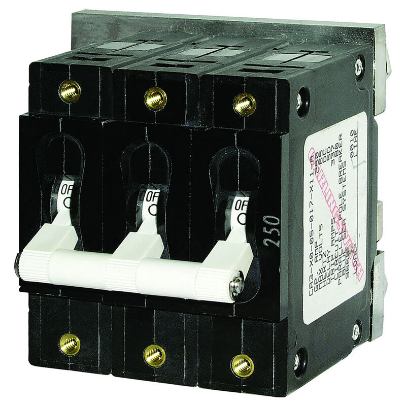 Blue Sea AC Circuit Breaker C-Series Toggle Switch, Triple Pole, 60A image number 1