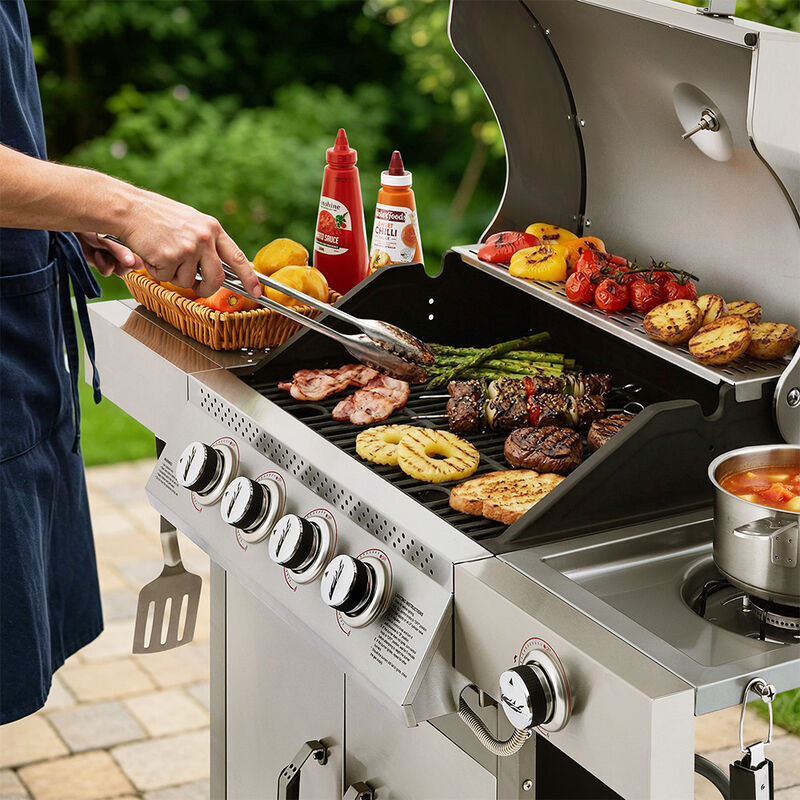 Royal Gourmet GE4001S 4-Burner Gas Grill w/Side Burner + Side Shelves image number 16