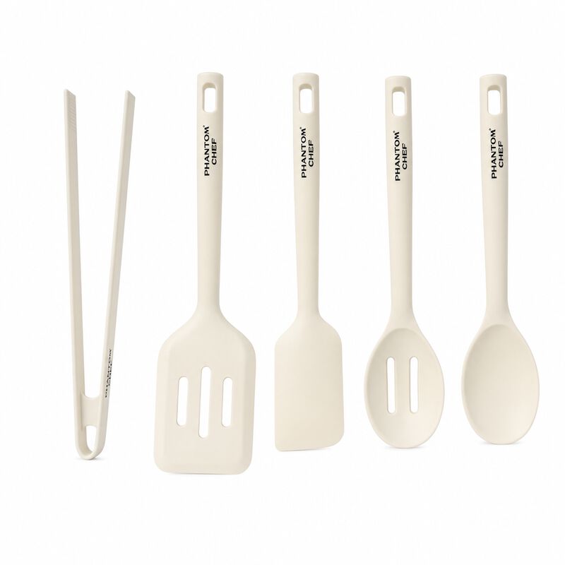 Phantom Chef 5-Piece White Kitchen Utensil Set
