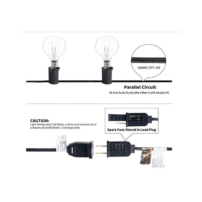 Excello Global Products G40 Hanging String Light Bulbs image number 4