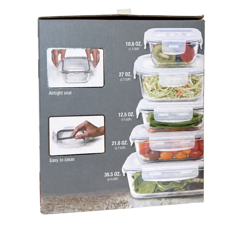 Brookstone 10-Piece Glass Food Storage Set image number 4