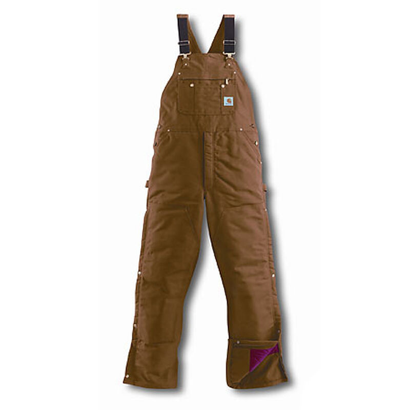 Carhartt Men's Duck Quilt-Lined Zip-To-Thigh Bib Overall image number 5
