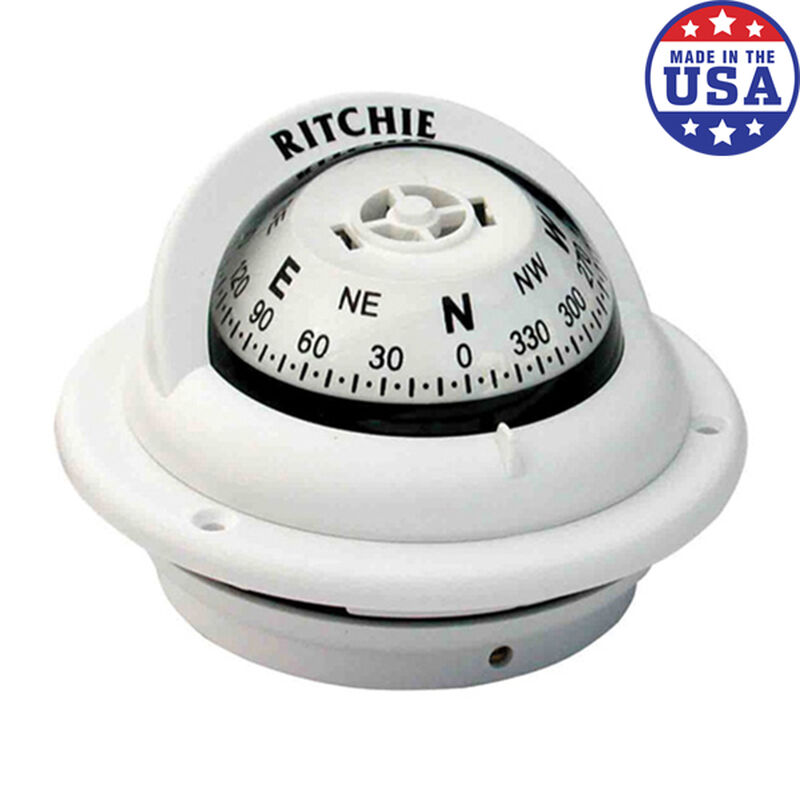 Ritchie Trek Flush-Mount Compass With White Dial image number 1