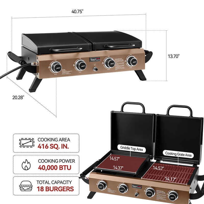 ROYAL GOURMET CORP 4-Burner Grill Combo image number 4
