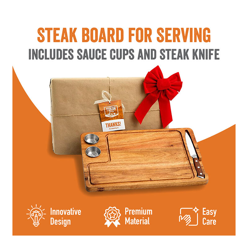 Yukon Glory Acacia Wood Steak Board Set image number 5