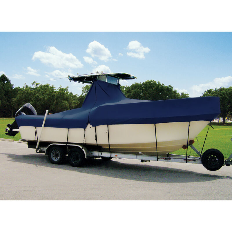 Trailerite Hot Shot Cover for T-Top Center Console O/B Cover, Pacific Blue (23'5" - 24'4" Cl X 102" B) image number 7