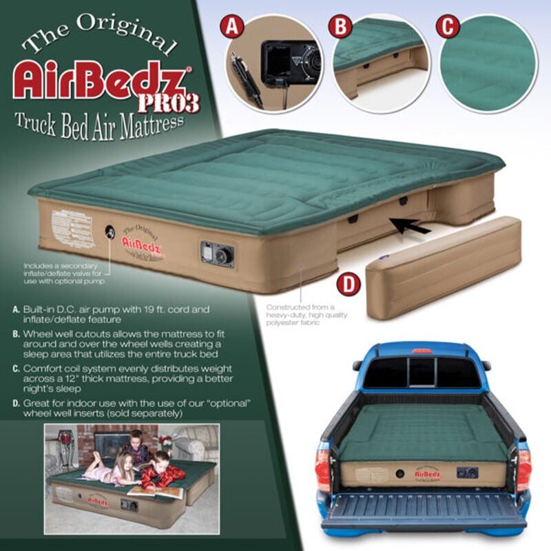 Pittman Outdoors AirBedz Pro3 Mid Size Truck Bed Air Mattress with Built-In Air Pump image number 3