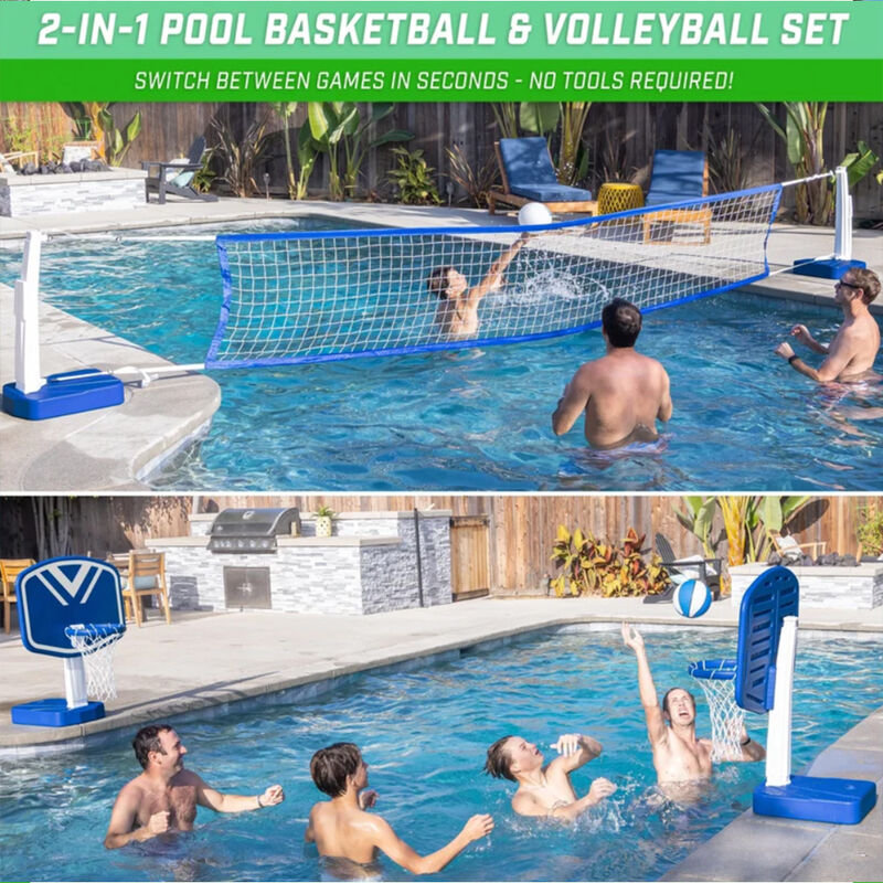 GoSports Splash Hoop 2-in-1 Full Court Volleyball & Basketball Set image number 2