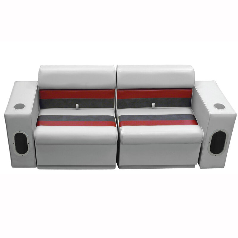Deluxe Pontoon Furniture w/Toe Kick Base - Front Group 5 Package, Gray/Red/Charc image number 1