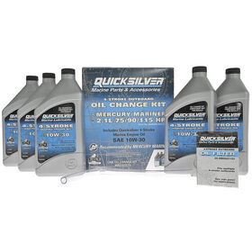Quicksilver Oil Change Kit, 10W-30, Mercury 75-115 HP (2.1L) Engines