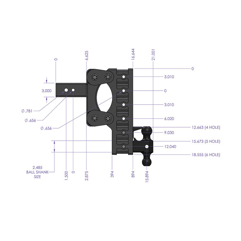 Gen-Y Hitch Boss Torsion-Flex 6" Drop Hitch and Dual-Ball, 21,000-lb., 2.5" Shank image number 8
